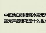 中庭地白树栖鸦冷露无声湿桂花的意思（中庭地白树栖鸦冷露无声湿桂花是什么含义）