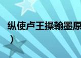 纵使卢王操翰墨原文（戏为六绝句原文及翻译）