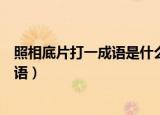 照相底片打一成语是什么成语哑巴打手势（照相底片打一成语）