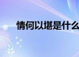 情何以堪是什么意（情何以堪啥意思）