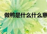 做鸭是什么什么意思（做鸭子是什么意思）