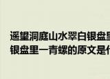 遥望洞庭山水翠白银盘里一青螺这两句诗的意思是什么（白银盘里一青螺的原文是什么）