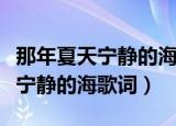那年夏天宁静的海歌词表达了什么（那年夏天宁静的海歌词）