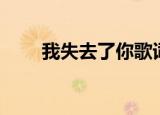 我失去了你歌词（流行版完整歌词）