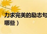 力求完美的励志句子（力求完美的励志句子有哪些）