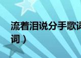 流着泪说分手歌词 金志文（流着泪说分手歌词）