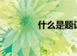 什么是题记（题记的解释）