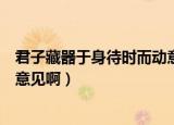 君子藏器于身待时而动意思（君子藏器于身待时而动是什么意见啊）