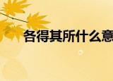 各得其所什么意思（各得其所的解释）