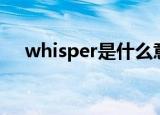 whisper是什么意思（whisper的释义）