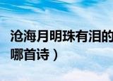 沧海月明珠有泪的下一句（沧海月明珠有泪是哪首诗）