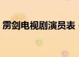 雳剑电视剧演员表（电视剧雳剑有哪些演员）