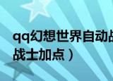 qq幻想世界自动战斗技能设置（qq幻想世界战士加点）