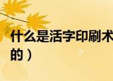 什么是活字印刷术（活字印刷术什么时候出现的）