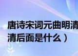 唐诗宋词元曲明清是什么呢（唐诗宋词元曲明清后面是什么）