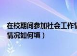 在校期间参加社会工作情况怎么填（在校期间参加社会工作情况如何填）