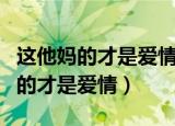 这他妈的才是爱情呢怎么搜索不到了（这他妈的才是爱情）