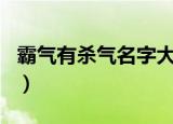 霸气有杀气名字大全（霸气又有杀气的游戏名）