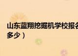 山东蓝翔挖掘机学校报名费多少（山东蓝翔挖掘机学校学费多少）