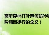莫听穿林打叶声何妨吟啸且徐行意思（莫听穿林打叶声何妨吟啸且徐行的含义）