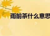 雨前茶什么意思（关于雨前茶的介绍）