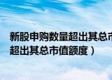 新股申购数量超出其总市值额度是什么意思（新股申购数量超出其总市值额度）