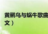 黄鹂鸟与蜗牛歌曲歌词（黄鹂鸟与蜗牛歌词全文）