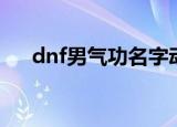 dnf男气功名字动漫（dnf男气功名字）