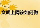 文明上网该如何做（文明上网应该注意什么）