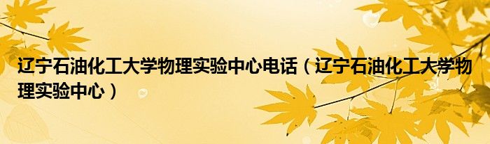 辽宁石油化工大学物理老师_辽宁石油化工大学实验室_辽宁石油化工大学物理实验中心