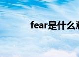 fear是什么意思（fear的释义）