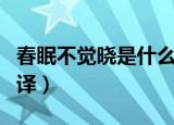 春眠不觉晓是什么意思（春眠不觉晓原文及翻译）