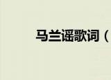 马兰谣歌词（马兰谣的歌词介绍）