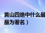 黄山四绝中什么最出名（黄山四绝中尤以什么最为著名）