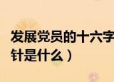 发展党员的十六字方针（发展党员的十六字方针是什么）