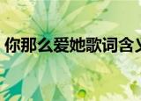 你那么爱她歌词含义知乎（你那么爱她歌词）