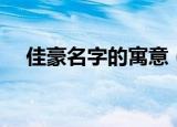 佳豪名字的寓意（佳豪名字有什么寓意）