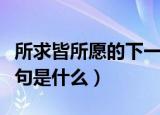 所求皆所愿的下一句是什么（所求皆所愿的原句是什么）