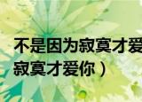 不是因为寂寞才爱你歌词什么意思（不是因为寂寞才爱你）