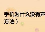 手机为什么没有声音了（手机没有声音的解决方法）
