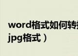 word格式如何转换成jpg格式（word转换成jpg格式）