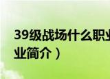 39级战场什么职业厉害（39级战场厉害的职业简介）