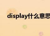 display什么意思中文（display的解释）