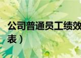 公司普通员工绩效考核表（公司员工绩效考核表）