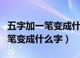 五字加一笔变成什么字脑筋急转弯（五字加一笔变成什么字）