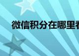 微信积分在哪里看（微信积分查看方法）