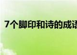 7个脚印和诗的成语（疯狂猜成语脚印和诗）