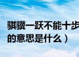 骐骥一跃不能十步的意思（骐骥一跃不能十步的意思是什么）