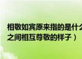 相敬如宾原来指的是什么人之间（相敬如宾最初是指什么人之间相互尊敬的样子）