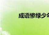 成语惨绿少年（是什么意思呢）